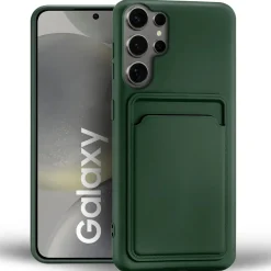 Samsung Galaxy S24 Ultra - Silikonhülle mit Kartenfach & Kameraschutz