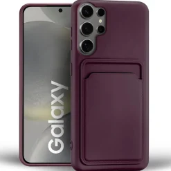 Samsung Galaxy S24 Ultra - Silikonhülle mit Kartenfach & Kameraschutz