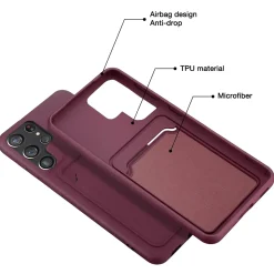 Samsung Galaxy S24 Ultra - Silikonhülle mit Kartenfach & Kameraschutz