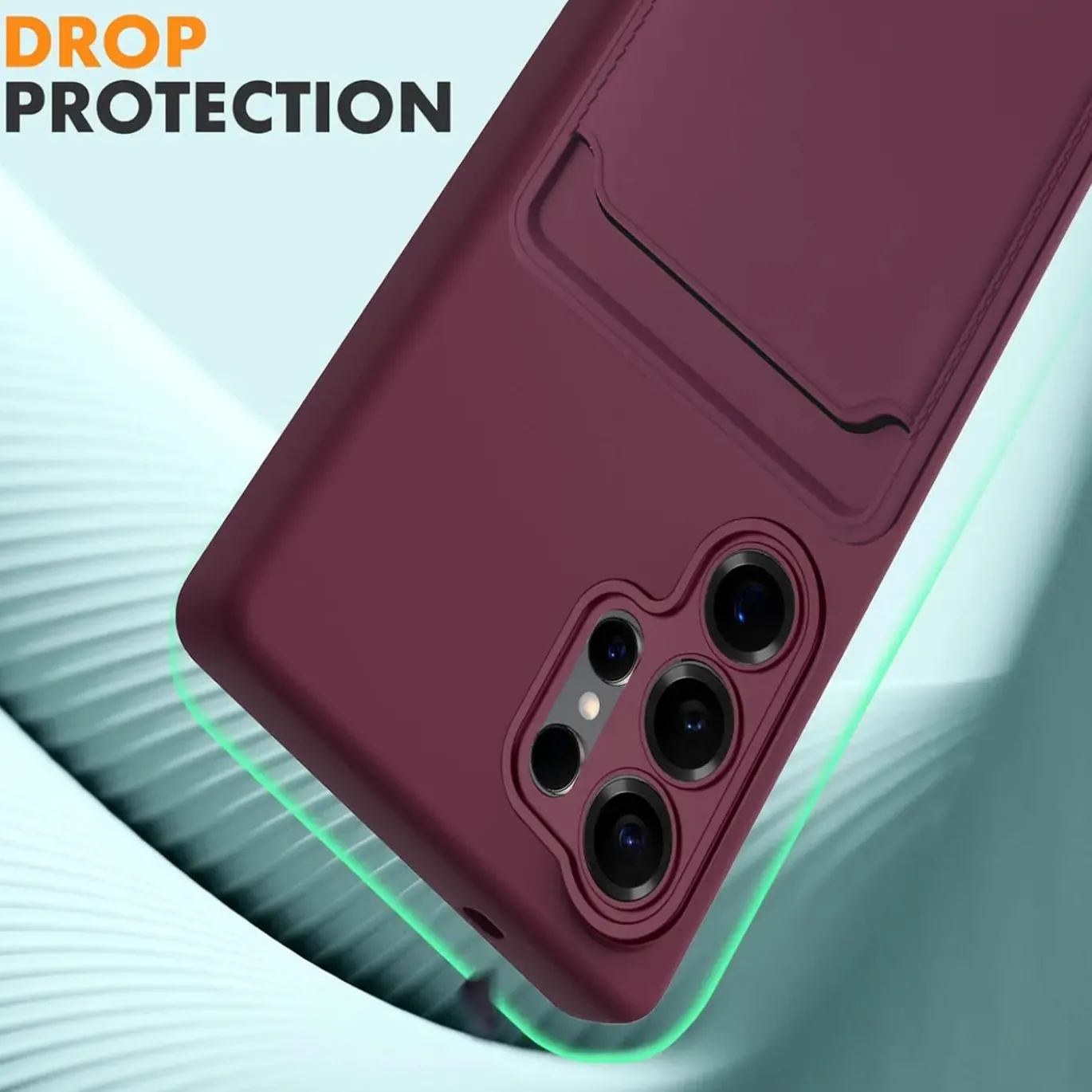 Samsung Galaxy S25 Ultra - Silikonhülle mit Kartenfach & Kameraschutz
