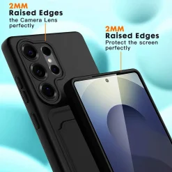 Samsung Galaxy S25 Ultra - Silikonhülle mit Kartenfach & Kameraschutz