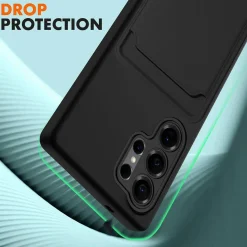 Samsung Galaxy S25 Ultra - Silikonhülle mit Kartenfach & Kameraschutz