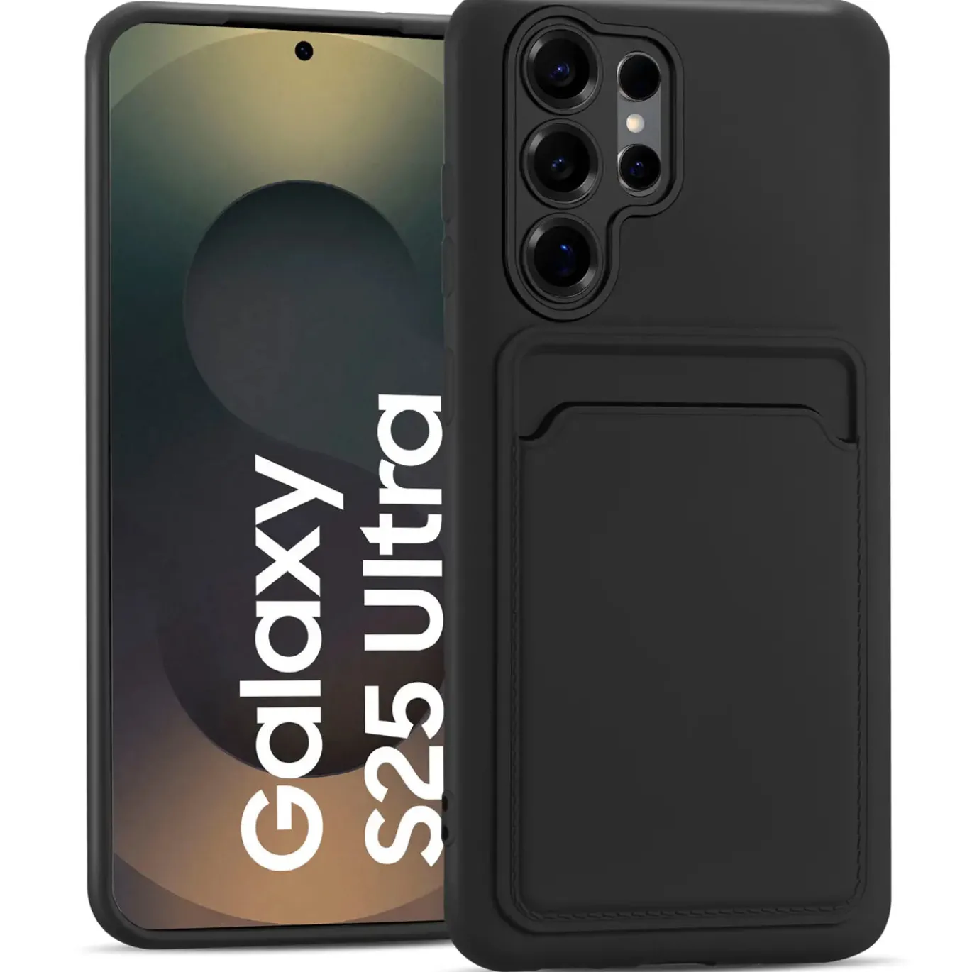 Samsung Galaxy S25 Ultra - Silikonhülle mit Kartenfach & Kameraschutz