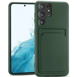 Samsung Galaxy S23 Ultra - Silikonhülle mit Kartenfach & Kameraschutz