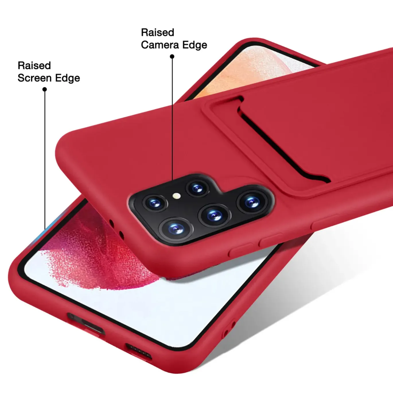 Samsung Galaxy S23 Ultra - Silikonhülle mit Kartenfach & Kameraschutz
