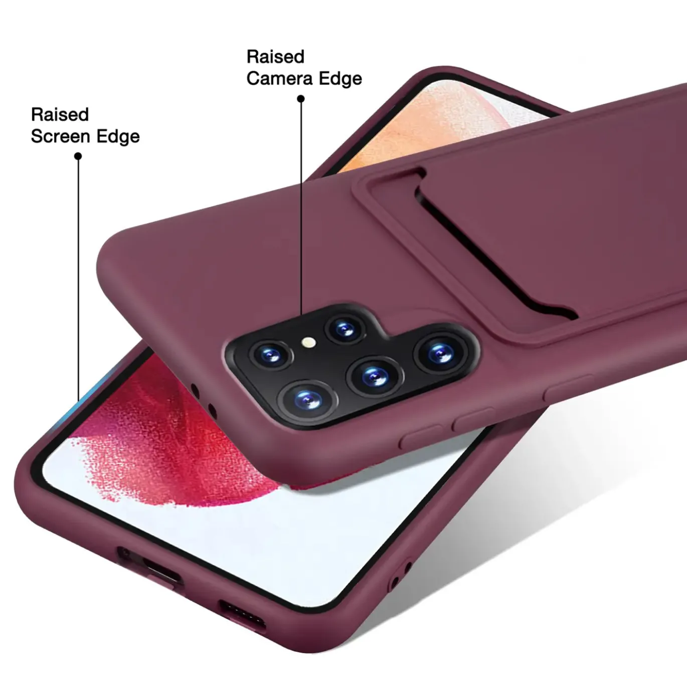 Samsung Galaxy S23 Ultra - Silikonhülle mit Kartenfach & Kameraschutz