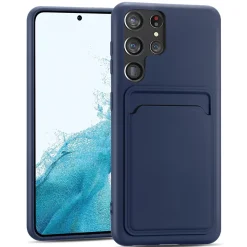 Samsung Galaxy S23 Ultra - Silikonhülle mit Kartenfach & Kameraschutz