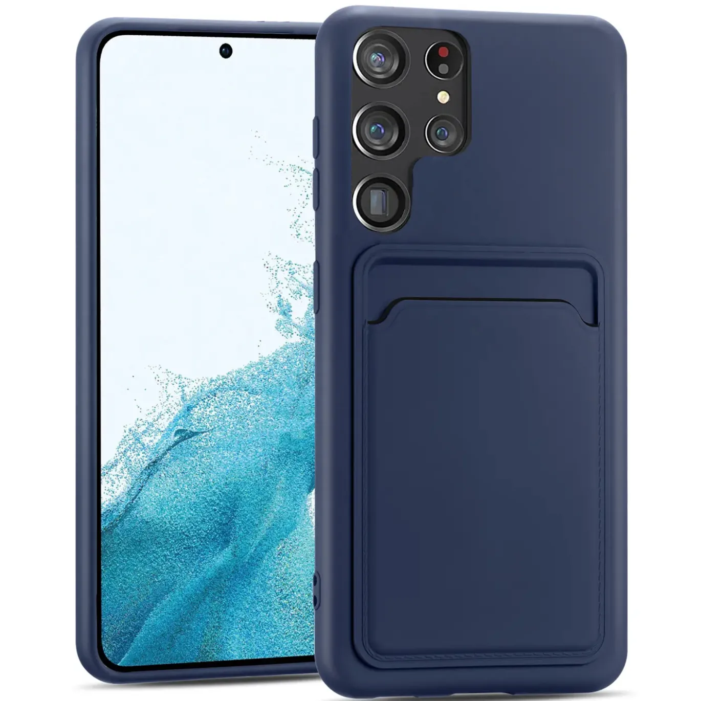Samsung Galaxy S23 Ultra - Silikonhülle mit Kartenfach & Kameraschutz