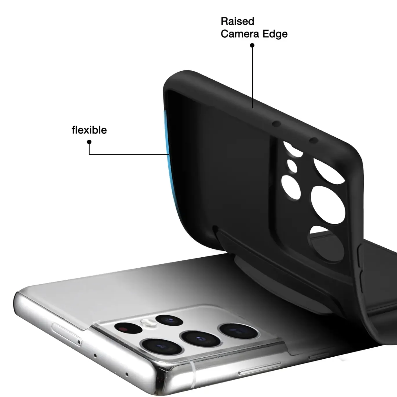 Samsung Galaxy S23 Ultra - Silikonhülle mit Kartenfach & Kameraschutz