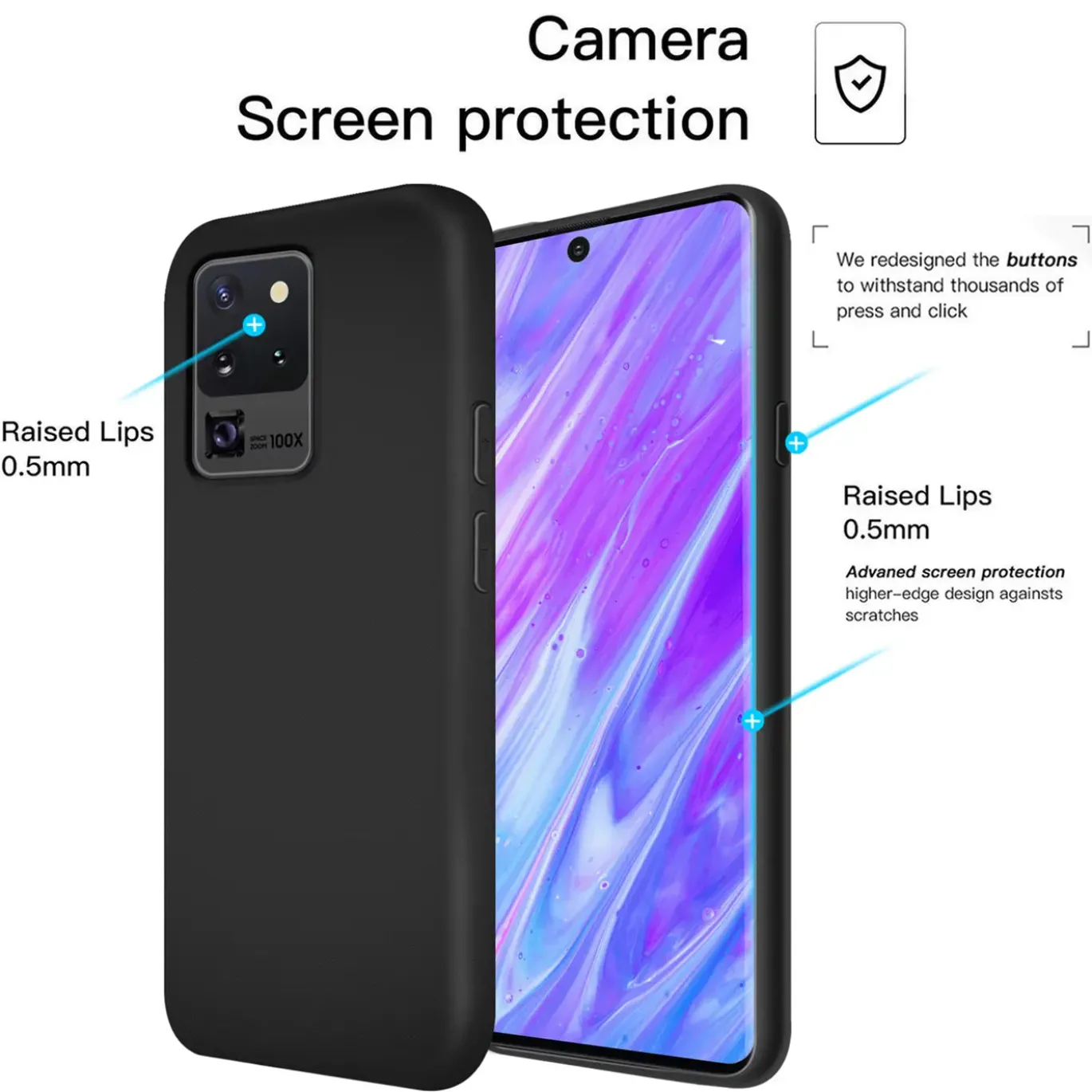 Samsung Galaxy S20 Ultra - Silikon Case mit Mikrofaser-Innenseite