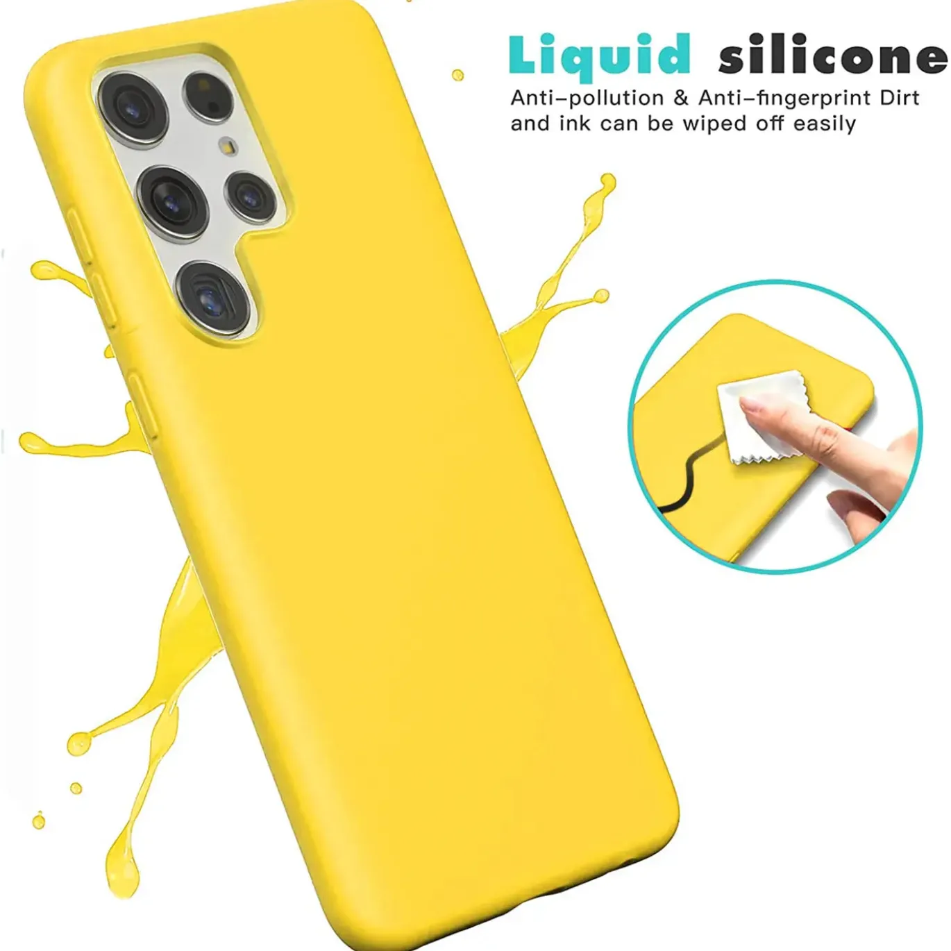 Samsung Galaxy S23 Ultra - Silikon Case mit Mikrofaser-Innenseite