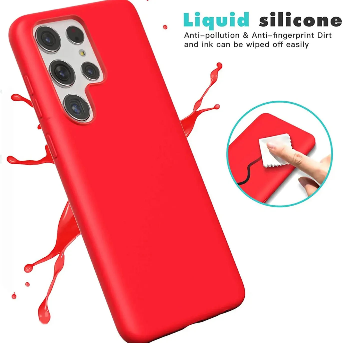 Samsung Galaxy S23 Ultra - Silikon Case mit Mikrofaser-Innenseite