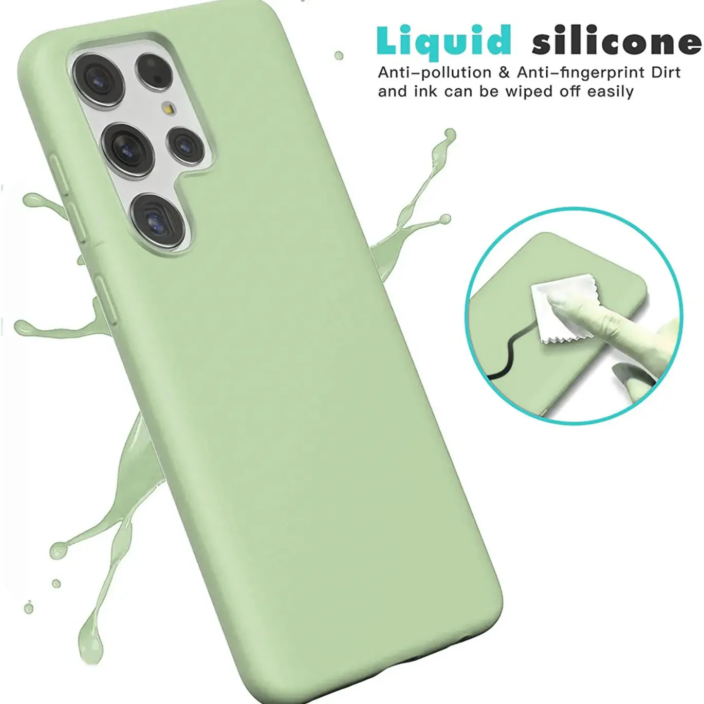 Samsung Galaxy S23 Ultra - Silikon Case mit Mikrofaser-Innenseite
