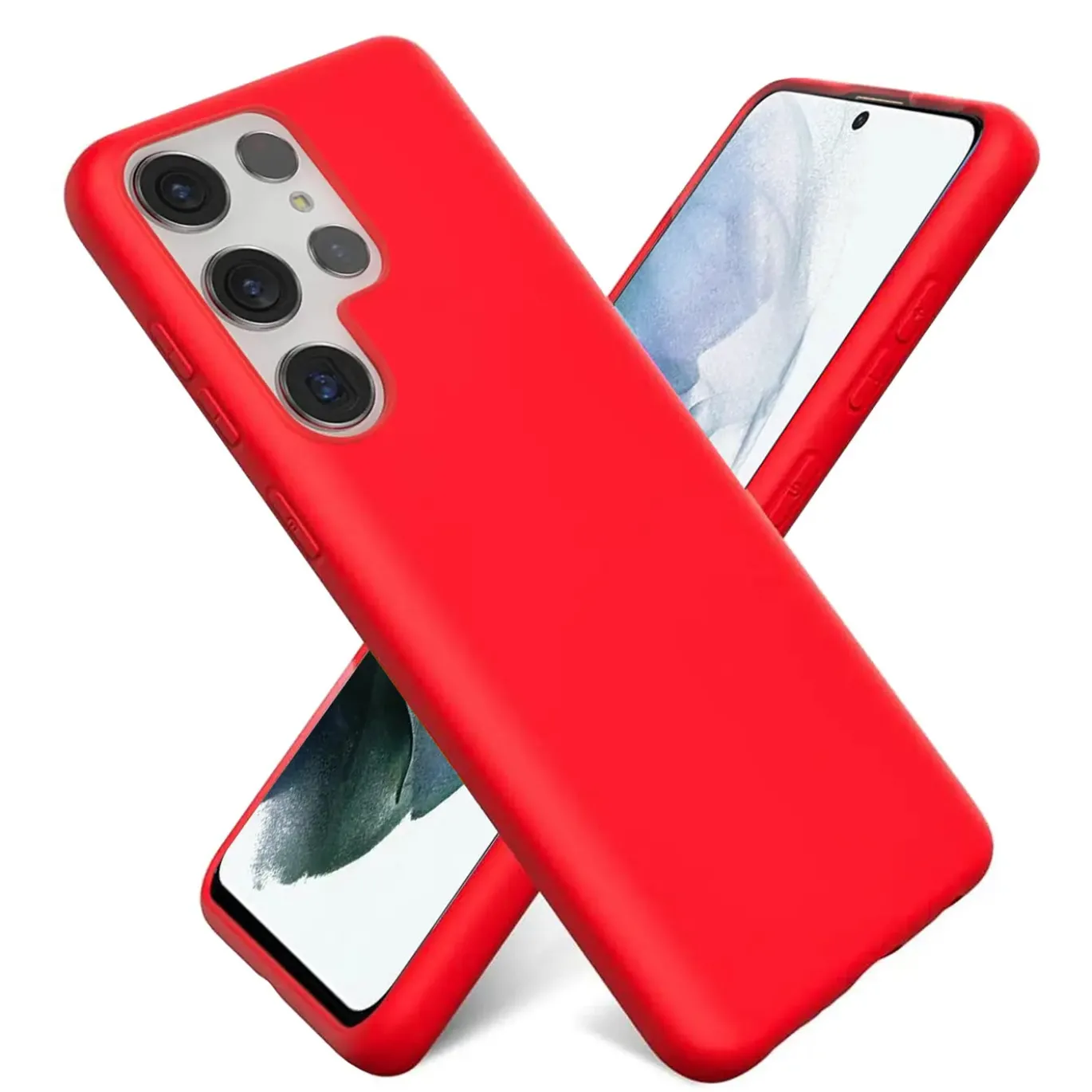 Samsung Galaxy S23 Ultra - Silikon Case mit Mikrofaser-Innenseite