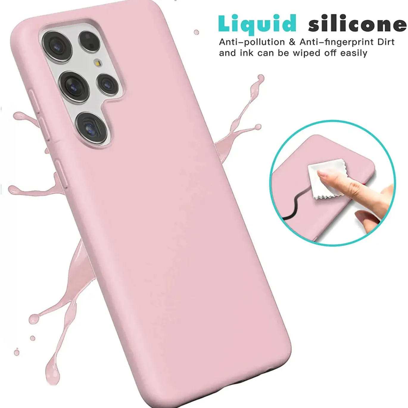 Samsung Galaxy S23 Ultra - Silikon Case mit Mikrofaser-Innenseite