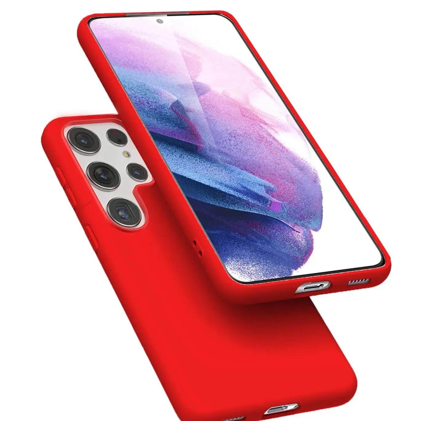 Samsung Galaxy S23 Ultra - Silikon Case mit Mikrofaser-Innenseite