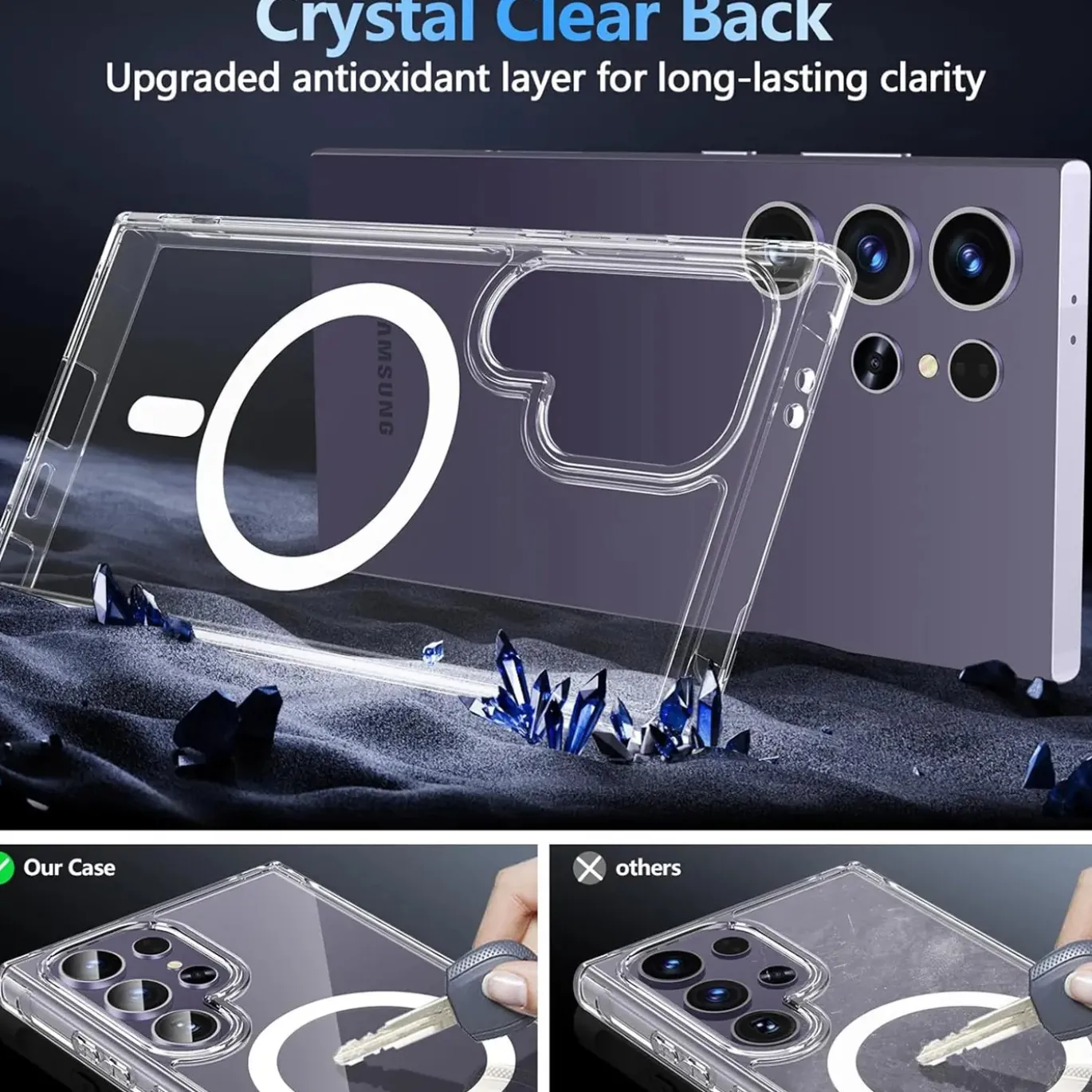 Samsung Galaxy S24 Ultra - Transparente MagSafe Silikonhülle
