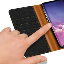 Samsung Galaxy S10e - Jeanslook Klapphülle mit Kartenfach