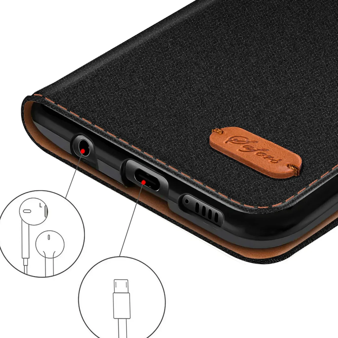 Samsung Galaxy S10e - Jeanslook Klapphülle mit Kartenfach