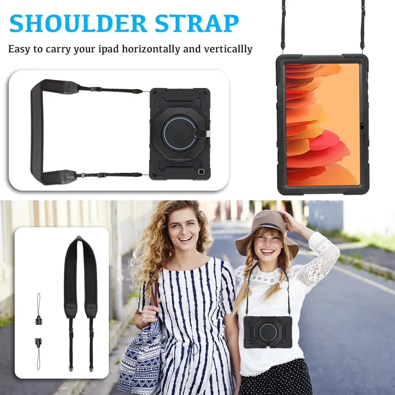 Samsung Galaxy Tab A7 10.4 - Armor Case mit Ständer & Schultergurt