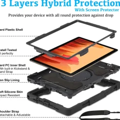 Samsung Galaxy Tab A7 Lite 8.7 - Armor Case mit Ständer & Schultergurt