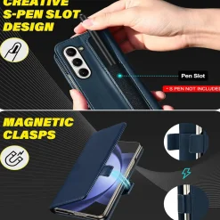 Samsung Galaxy Z FOLD 7 - Robuste Klapphülle mit RFID Block