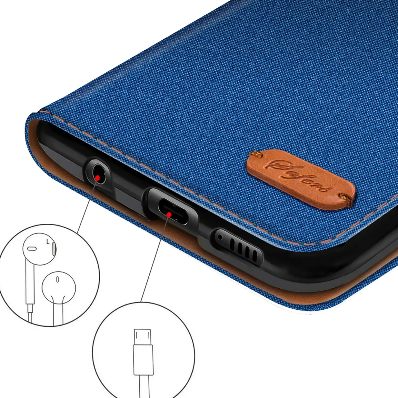 Textil Klapphülle für Samsung Galaxy S26 Plus - Case im Jeanslook mit Kartenfächern