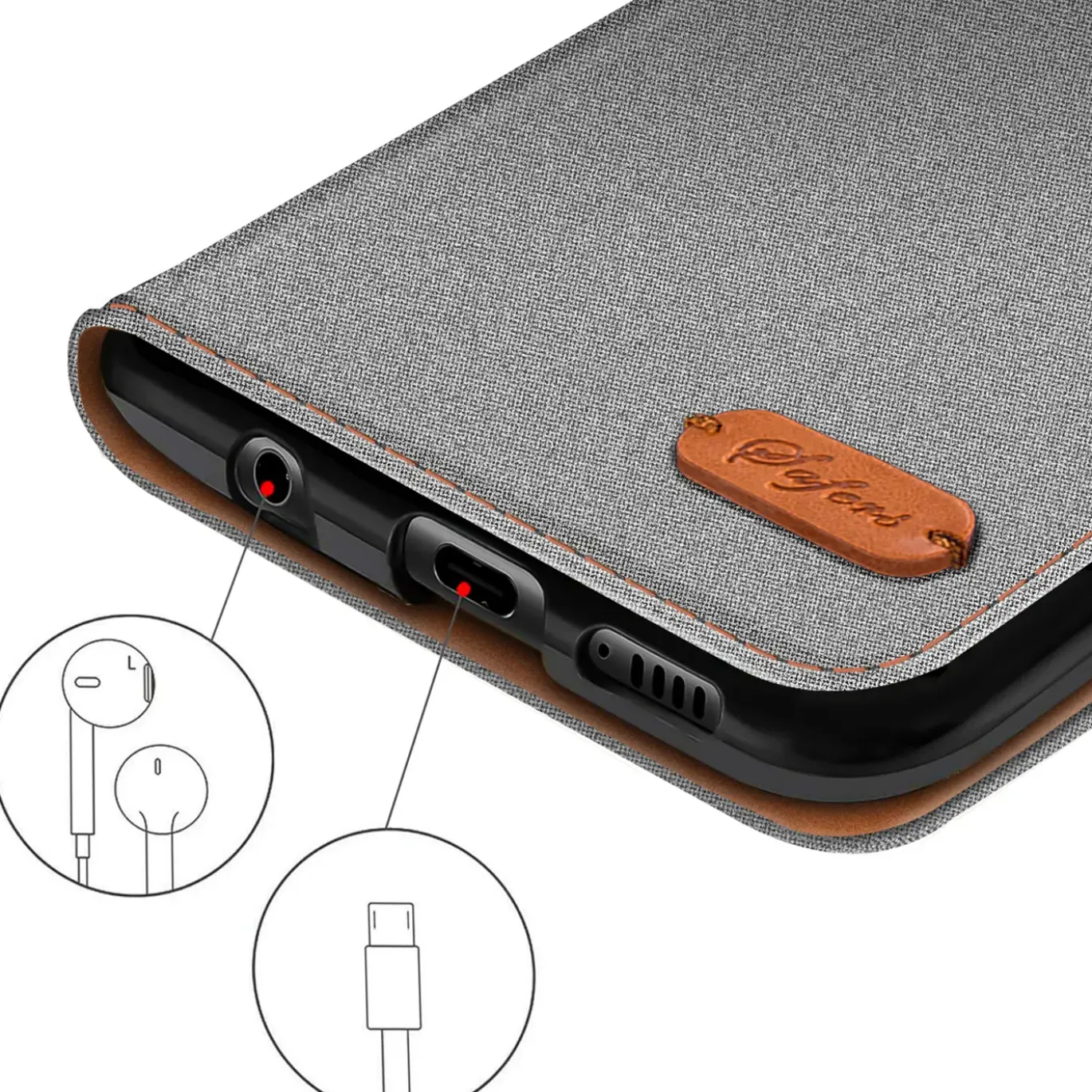 Textil Klapphülle für Samsung Galaxy S26 Plus - Case im Jeanslook mit Kartenfächern