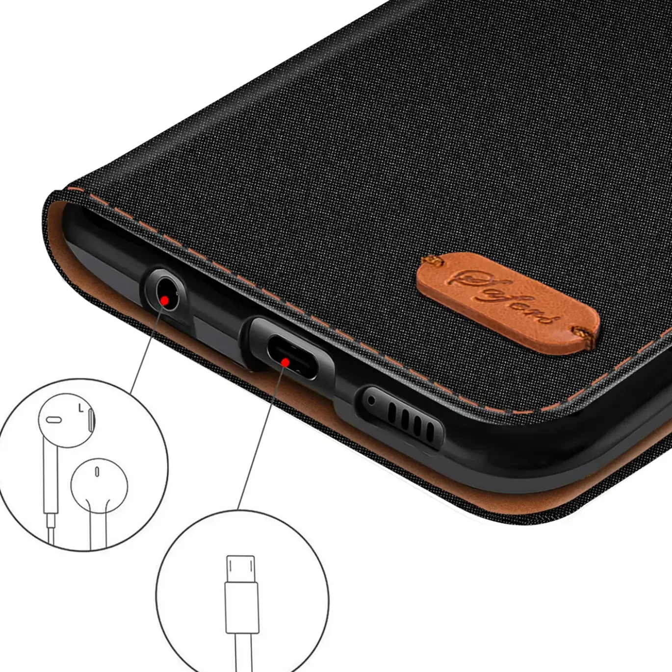 Textil Klapphülle für Samsung Galaxy S26 Plus - Case im Jeanslook mit Kartenfächern