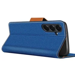 Textil Klapphülle für Samsung Galaxy A37 5G - Case im Jeanslook mit Kartenfächern