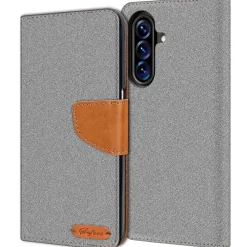 Textil Klapphülle für Samsung Galaxy A37 5G - Case im Jeanslook mit Kartenfächern