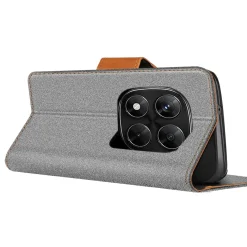 Textil Klapphülle für Xiaomi Redmi Note 15 Pro 4G - Case im Jeanslook mit Kartenfächern
