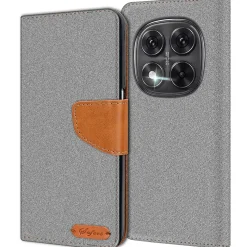 Textil Klapphülle für Xiaomi Redmi Note 15 Pro 4G - Case im Jeanslook mit Kartenfächern