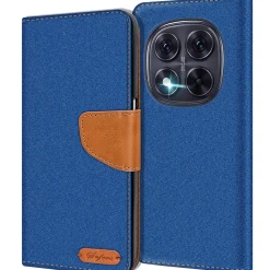 Textil Klapphülle für Xiaomi Redmi Note 15 Pro 4G - Case im Jeanslook mit Kartenfächern