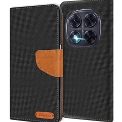 Textil Klapphülle für Xiaomi Redmi Note 15 Pro 5G - Case im Jeanslook mit Kartenfächern