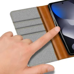 Textil Klapphülle für Xiaomi Redmi Note 15 5G - Case im Jeanslook mit Kartenfächern