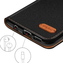 Textil Klapphülle für Xiaomi Poco F8 Pro - Case im Jeanslook mit Kartenfächern