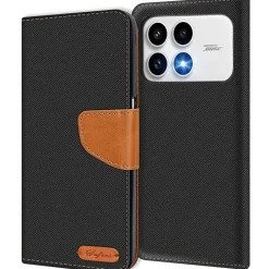 Textil Klapphülle für Xiaomi Poco F8 Pro - Case im Jeanslook mit Kartenfächern