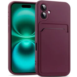 TPU Case für iPhone 17 - Slim Hülle mit Kartenfach & Mikrofaser-Inlay