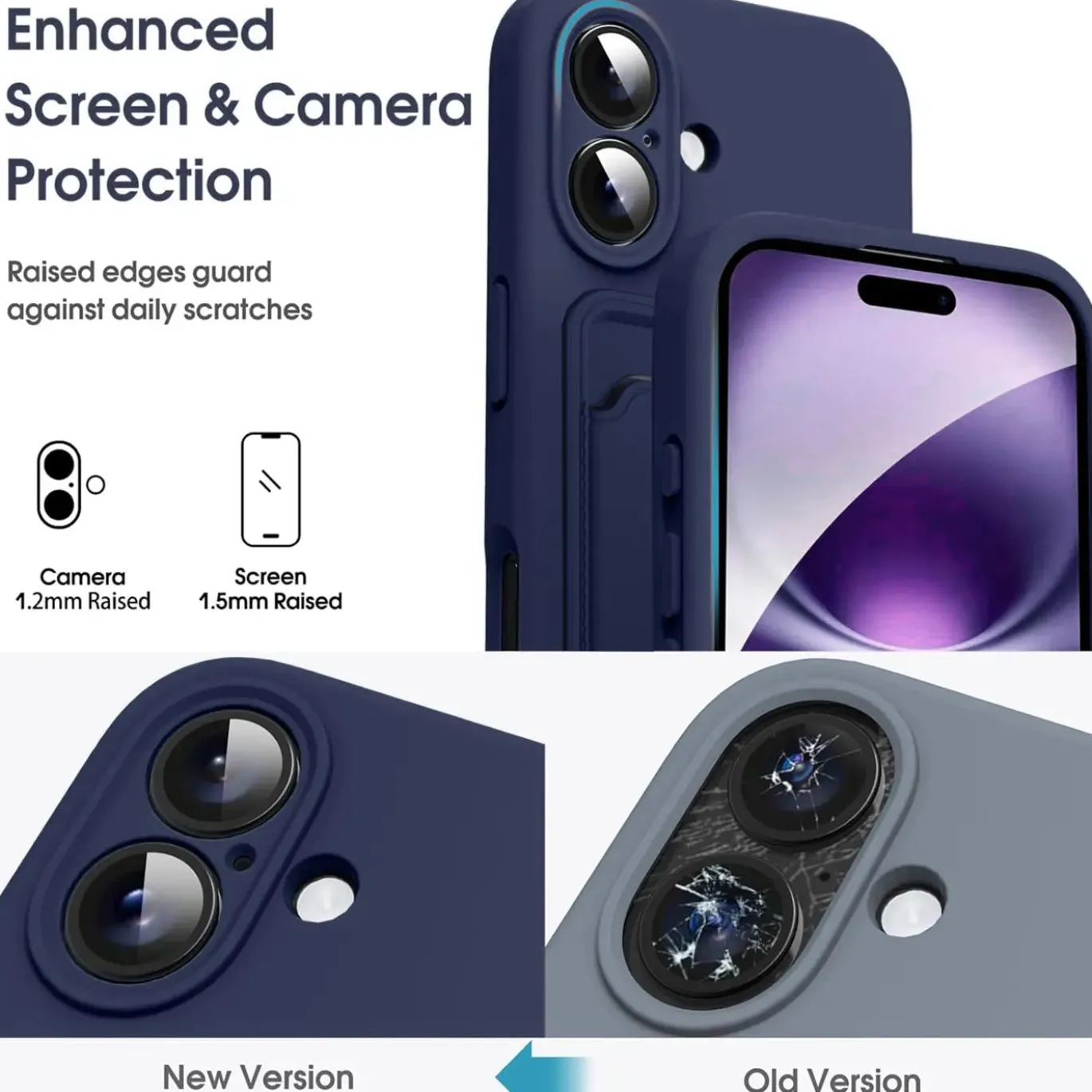 TPU Case für iPhone 17 - Slim Hülle mit Kartenfach & Mikrofaser-Inlay