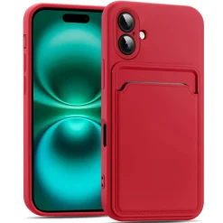 TPU Case für iPhone 17 - Slim Hülle mit Kartenfach & Mikrofaser-Inlay