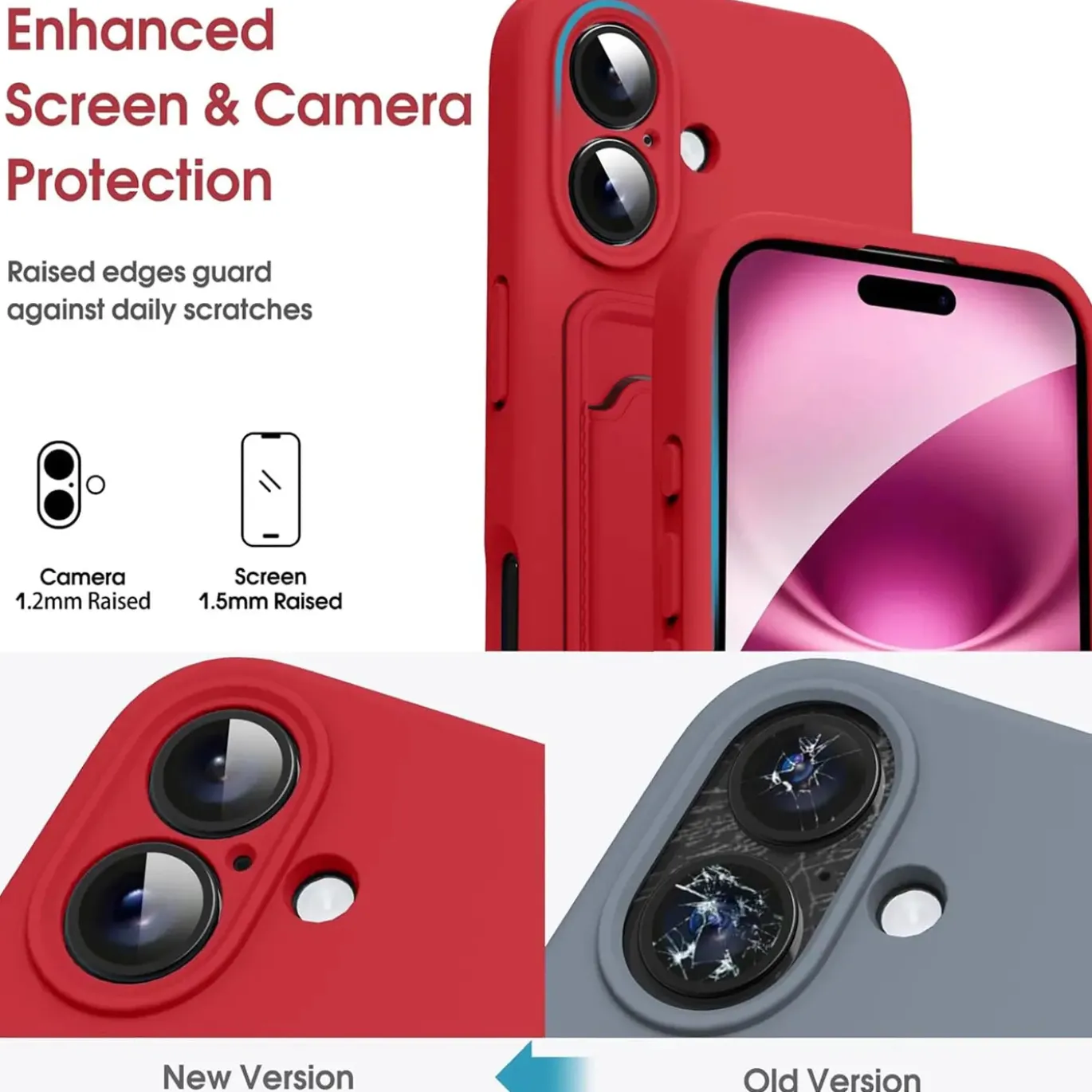 TPU Case für iPhone 17 - Slim Hülle mit Kartenfach & Mikrofaser-Inlay