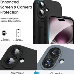 TPU Case für iPhone 17 - Slim Hülle mit Kartenfach & Mikrofaser-Inlay