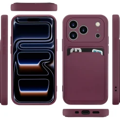 TPU Case für iPhone 17 Pro - Slim Hülle mit Kartenfach & Mikrofaser-Inlay