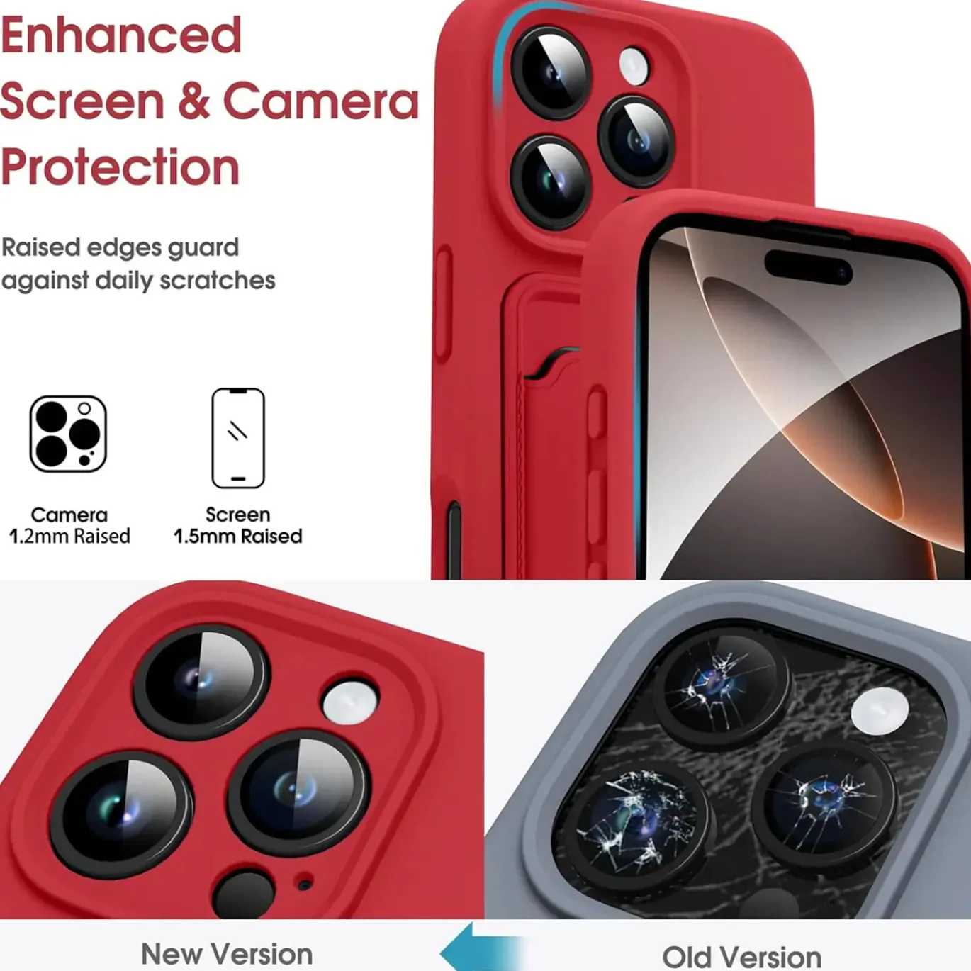 TPU Case für iPhone 17 Pro - Slim Hülle mit Kartenfach & Mikrofaser-Inlay