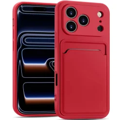 TPU Case für iPhone 17 Pro - Slim Hülle mit Kartenfach & Mikrofaser-Inlay