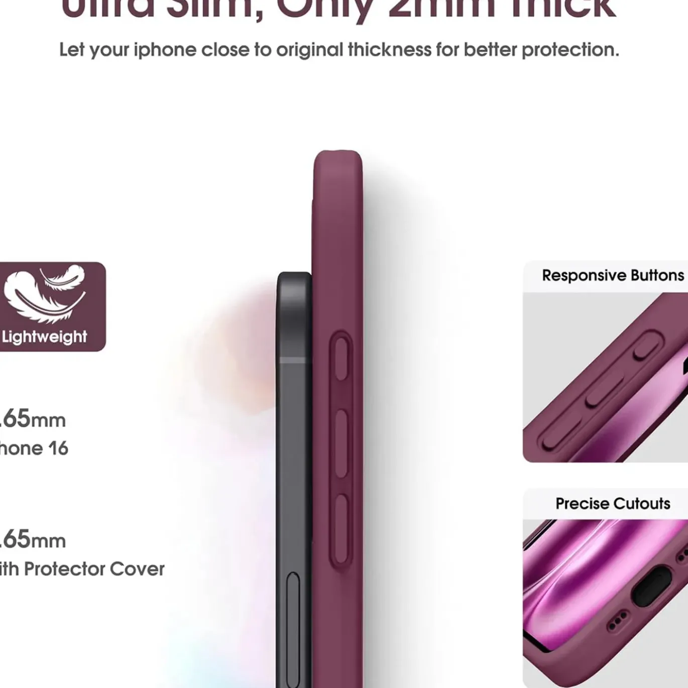 TPU Case für iPhone 17 Pro - Slim Hülle mit Kartenfach & Mikrofaser-Inlay