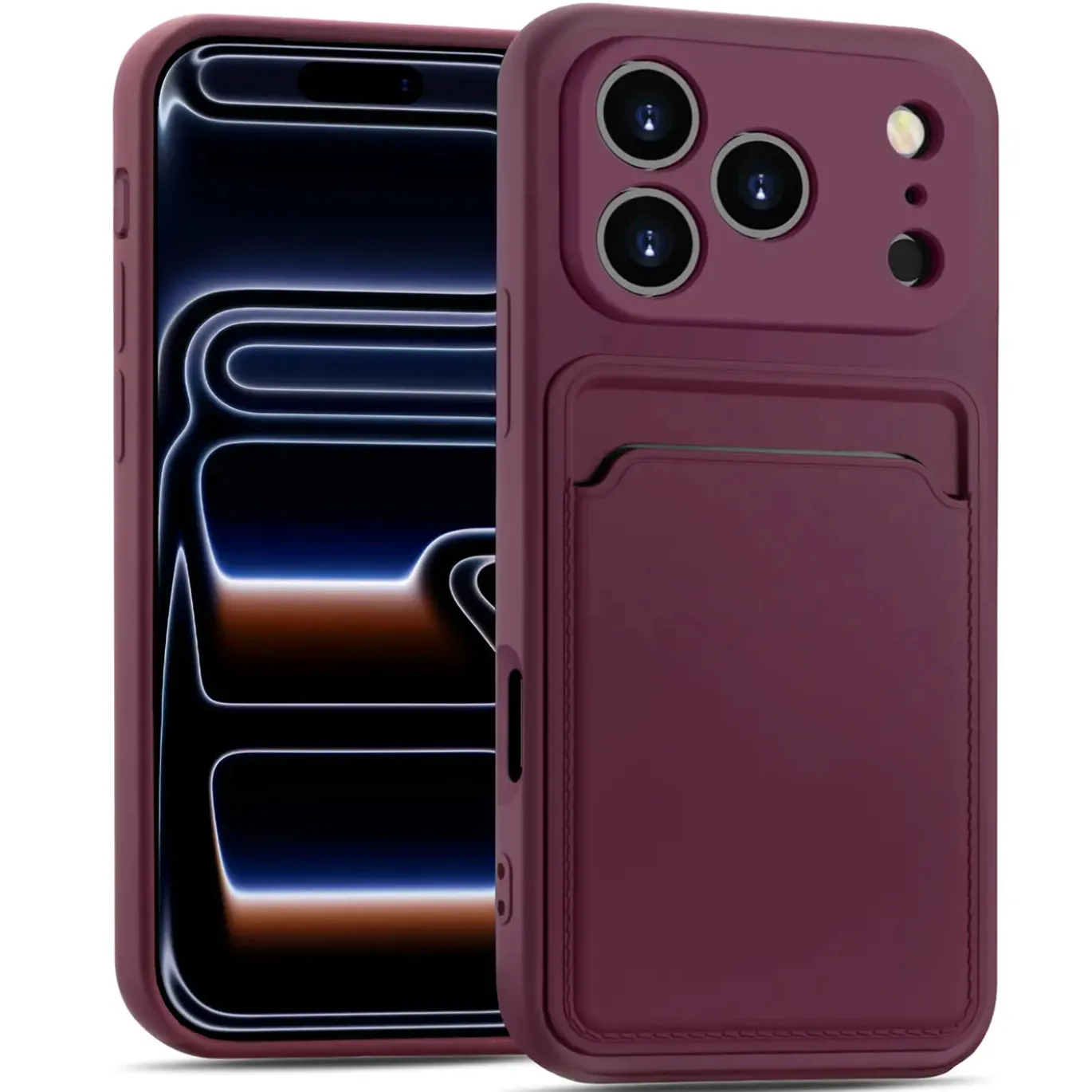 TPU Case für iPhone 17 Pro Max - Slim Hülle mit Kartenfach & Mikrofaser-Inlay