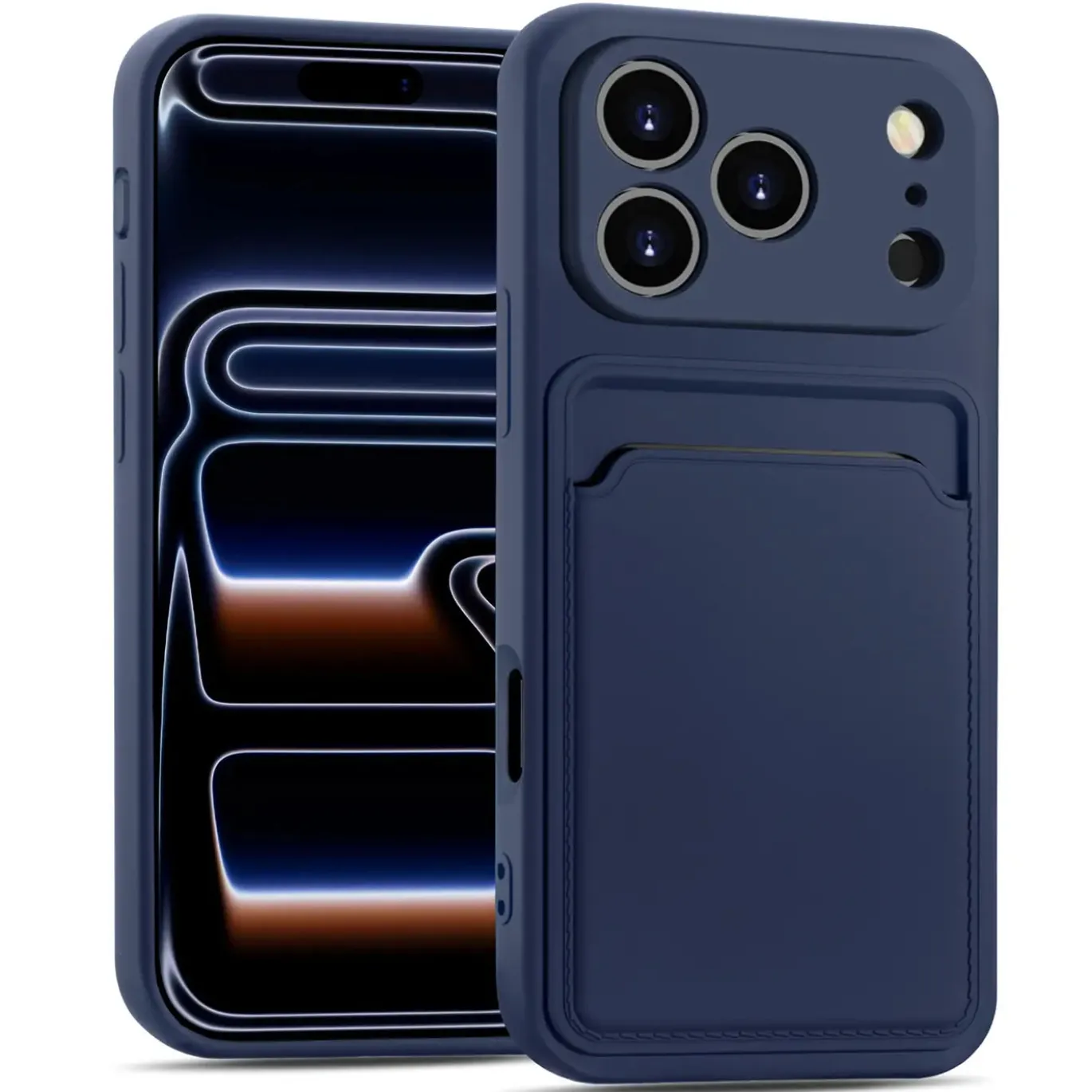 TPU Case für iPhone 17 Pro Max - Slim Hülle mit Kartenfach & Mikrofaser-Inlay