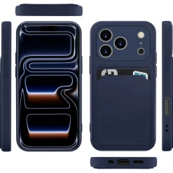 TPU Case für iPhone 17 Pro Max - Slim Hülle mit Kartenfach & Mikrofaser-Inlay
